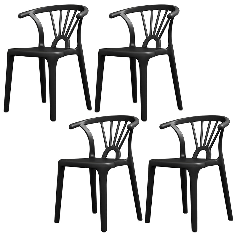 Scandinavian Plastic Side Chair Indoor-Outdoor Windsor Back Chair