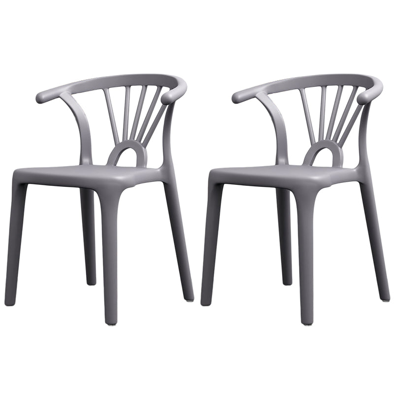 Scandinavian Plastic Side Chair Indoor-Outdoor Windsor Back Chair