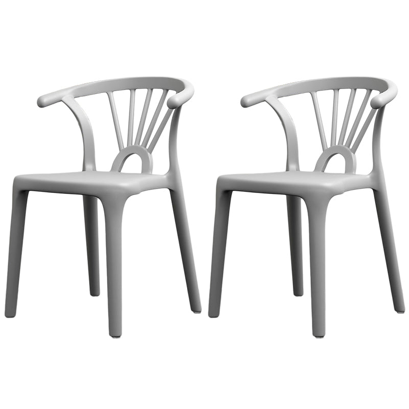 Scandinavian Plastic Side Chair Indoor-Outdoor Windsor Back Chair