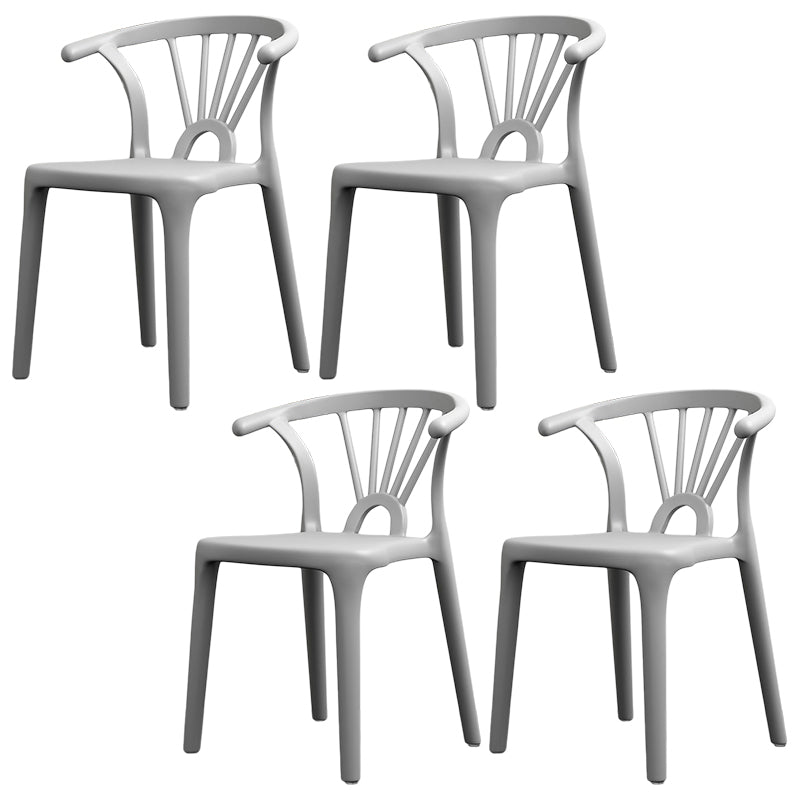 Scandinavian Plastic Side Chair Indoor-Outdoor Windsor Back Chair