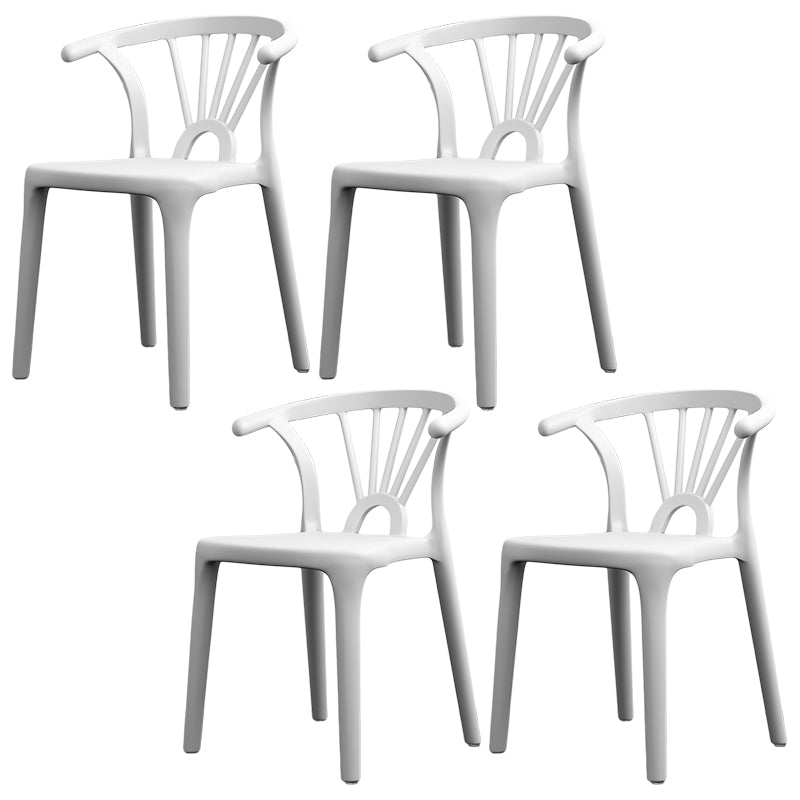 Scandinavian Plastic Side Chair Indoor-Outdoor Windsor Back Chair