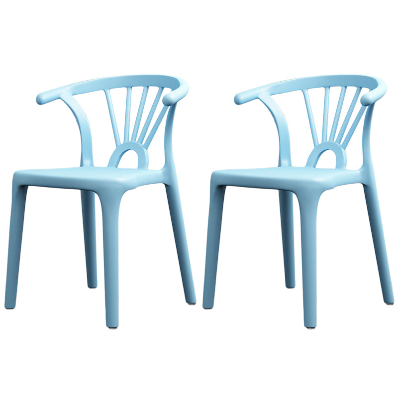 Scandinavian Plastic Side Chair Indoor-Outdoor Windsor Back Chair