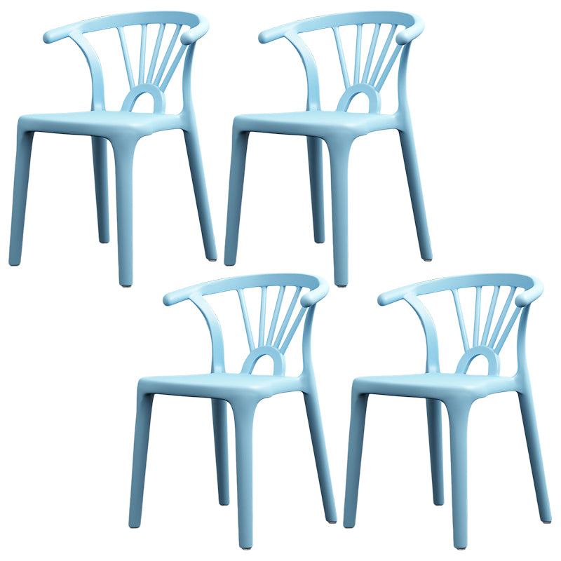 Scandinavian Plastic Side Chair Indoor-Outdoor Windsor Back Chair