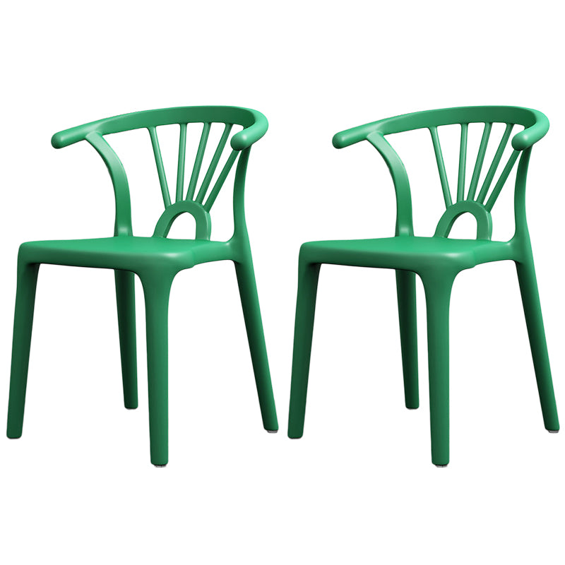 Scandinavian Plastic Side Chair Indoor-Outdoor Windsor Back Chair