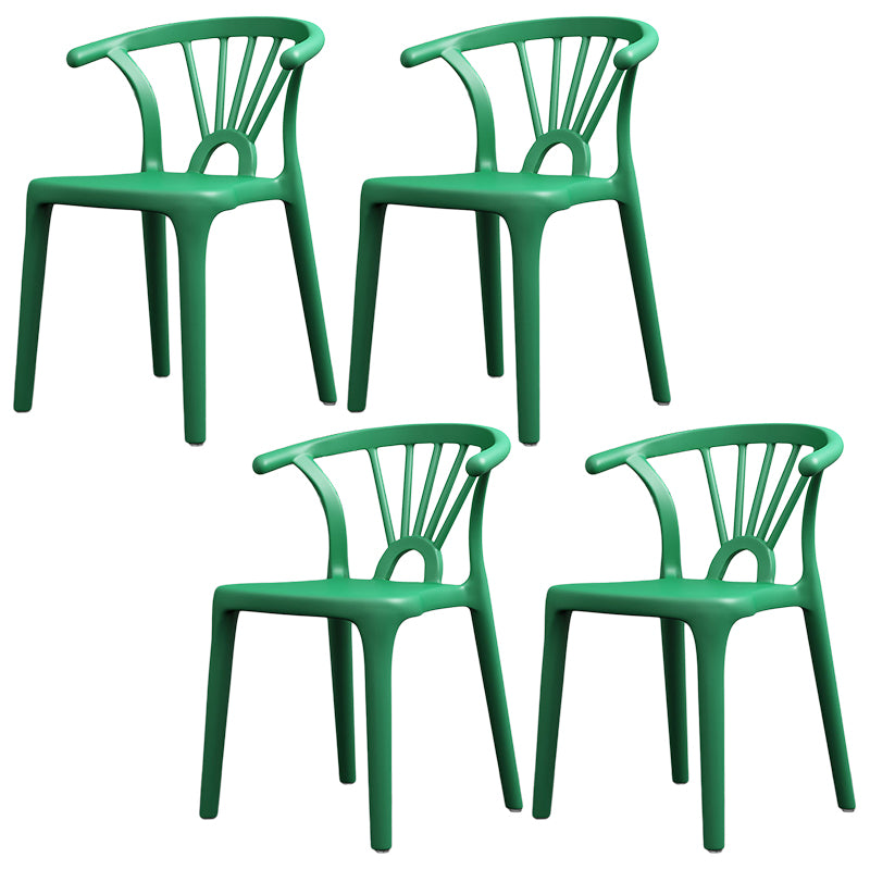 Scandinavian Plastic Side Chair Indoor-Outdoor Windsor Back Chair