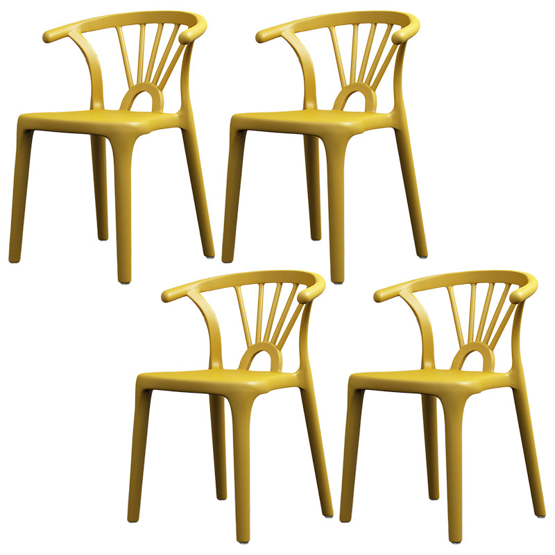 Scandinavian Plastic Side Chair Indoor-Outdoor Windsor Back Chair