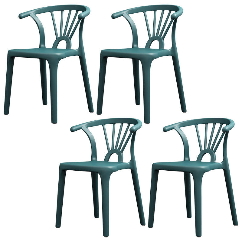 Scandinavian Plastic Side Chair Indoor-Outdoor Windsor Back Chair