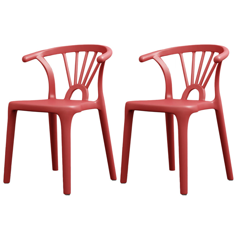 Scandinavian Plastic Side Chair Indoor-Outdoor Windsor Back Chair