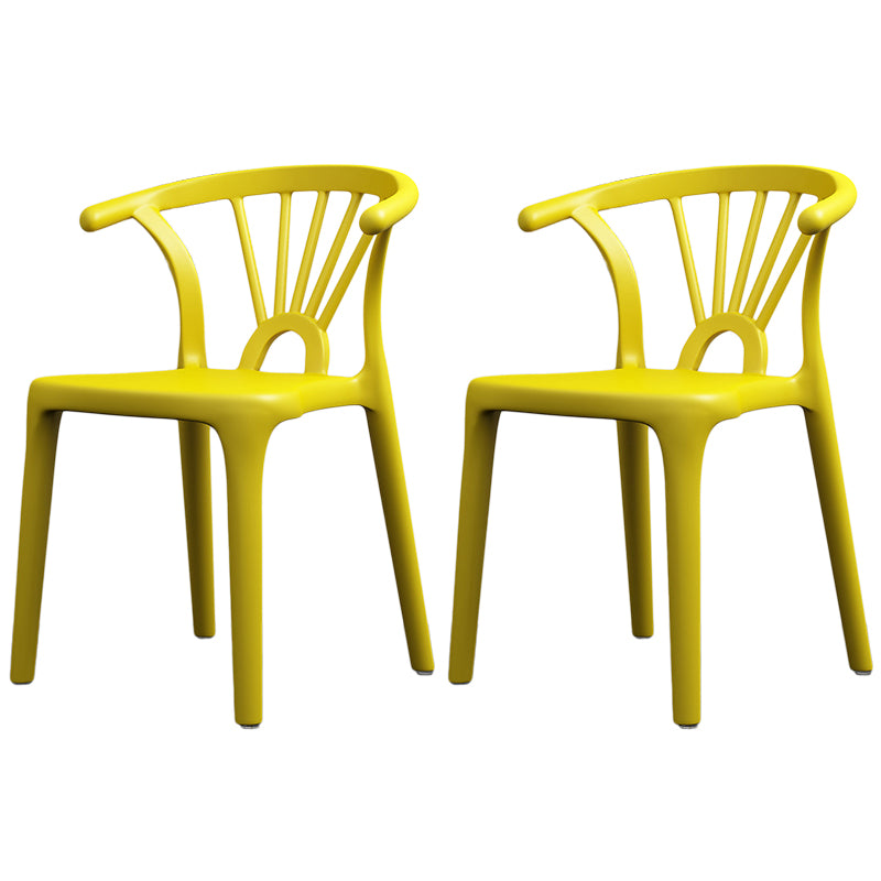 Scandinavian Plastic Side Chair Indoor-Outdoor Windsor Back Chair