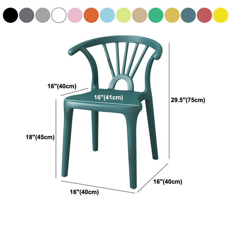 Scandinavian Plastic Side Chair Indoor-Outdoor Windsor Back Chair