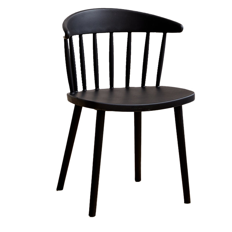 Scandinavian Plastic Armless Chair Windsor Back Restaurant Chair