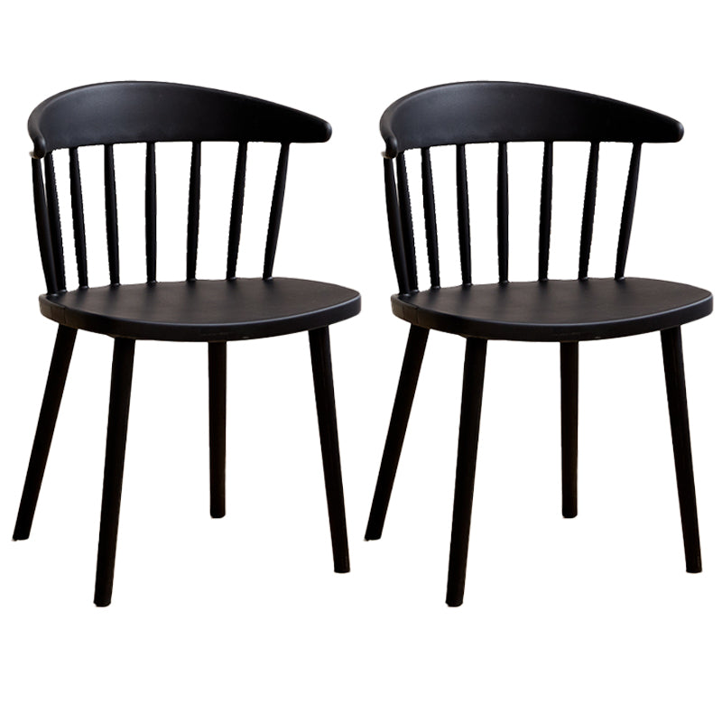 Scandinavian Plastic Armless Chair Windsor Back Restaurant Chair