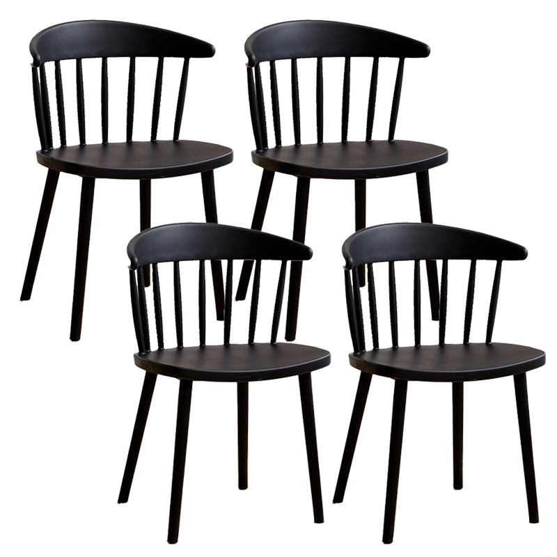 Scandinavian Plastic Armless Chair Windsor Back Restaurant Chair