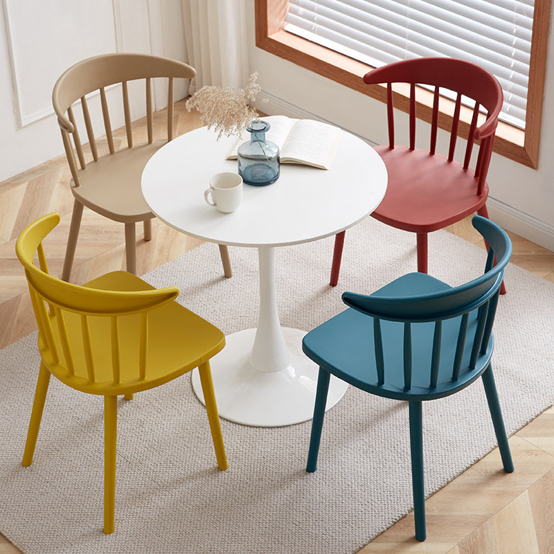 Scandinavian Plastic Armless Chair Windsor Back Restaurant Chair