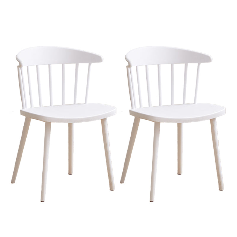 Scandinavian Plastic Armless Chair Windsor Back Restaurant Chair