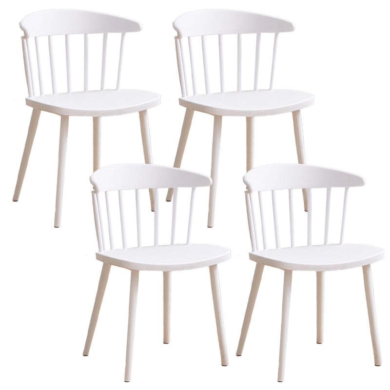 Scandinavian Plastic Armless Chair Windsor Back Restaurant Chair