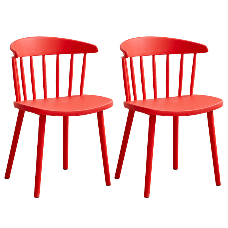 Scandinavian Plastic Armless Chair Windsor Back Restaurant Chair