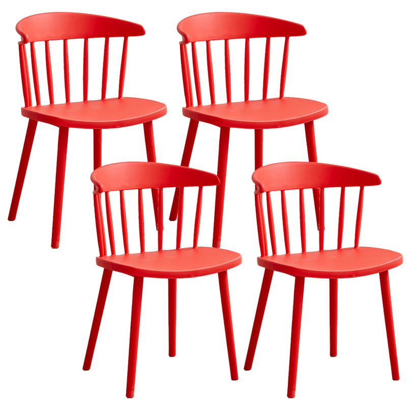 Scandinavian Plastic Armless Chair Windsor Back Restaurant Chair