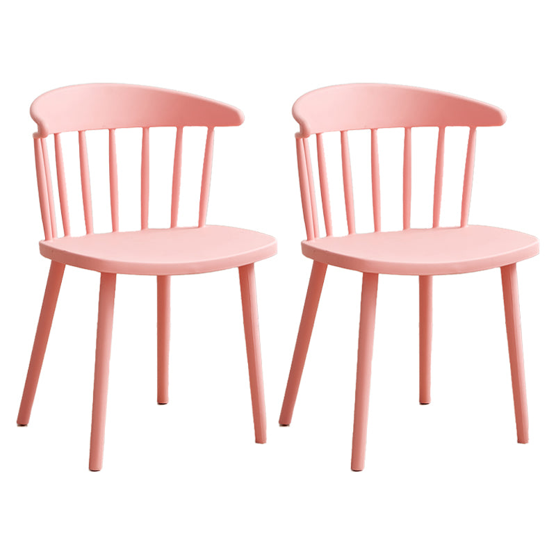 Scandinavian Plastic Armless Chair Windsor Back Restaurant Chair