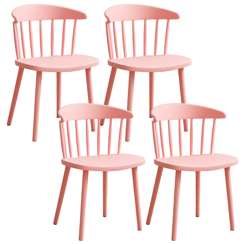 Scandinavian Plastic Armless Chair Windsor Back Restaurant Chair