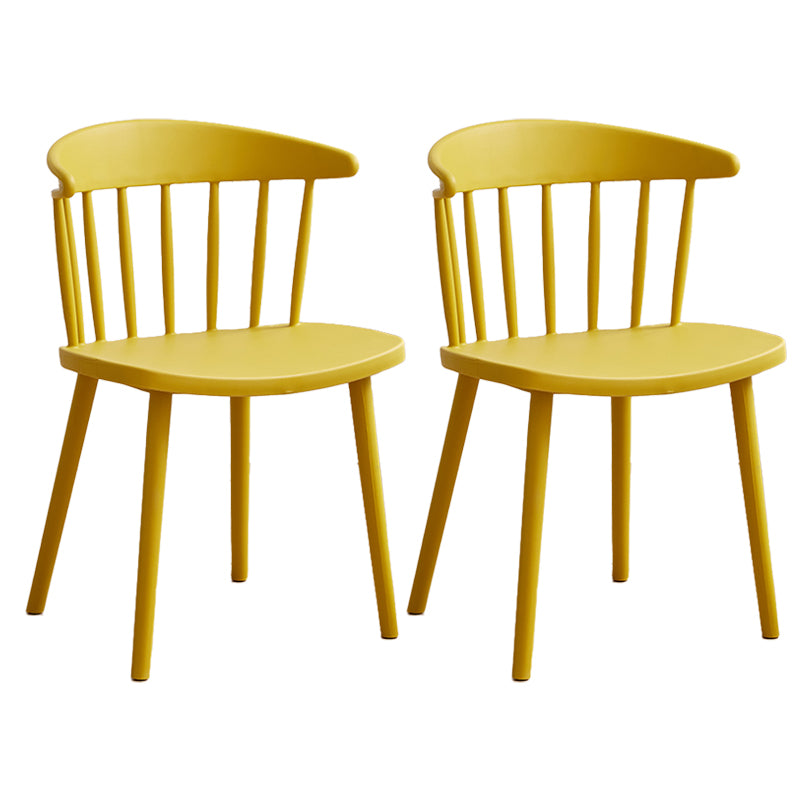 Scandinavian Plastic Armless Chair Windsor Back Restaurant Chair