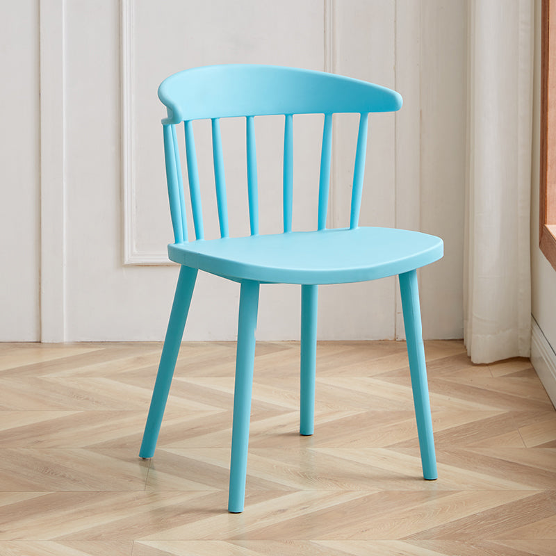 Scandinavian Plastic Armless Chair Windsor Back Restaurant Chair