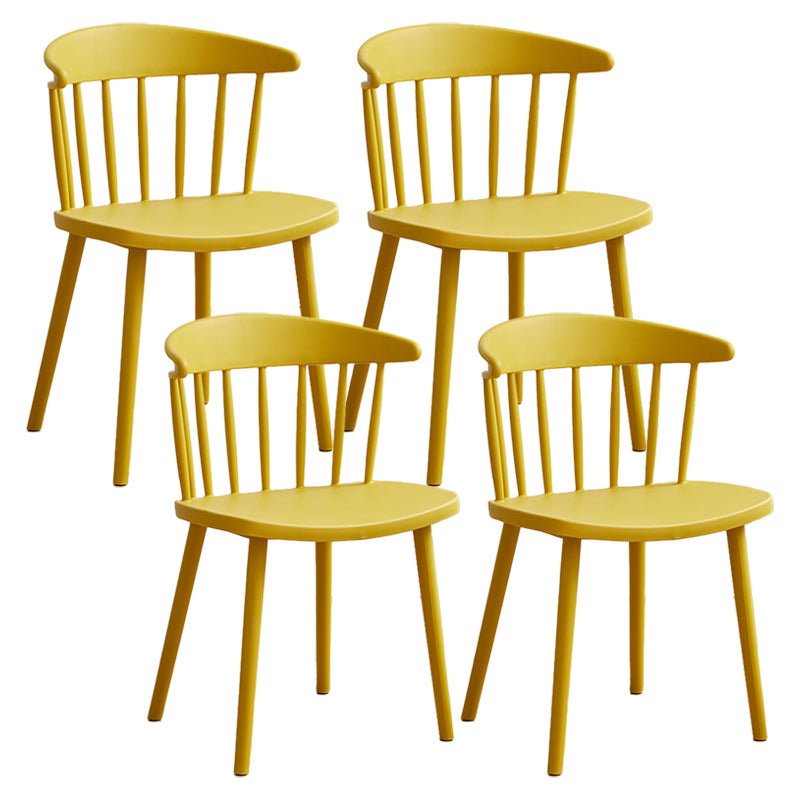 Scandinavian Plastic Armless Chair Windsor Back Restaurant Chair