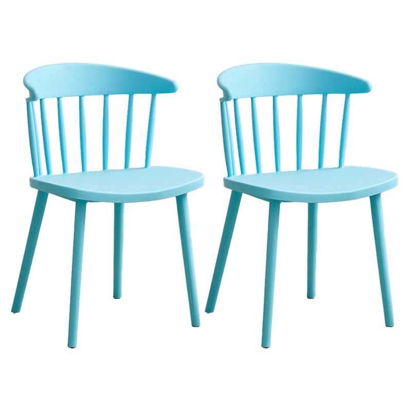 Scandinavian Plastic Armless Chair Windsor Back Restaurant Chair