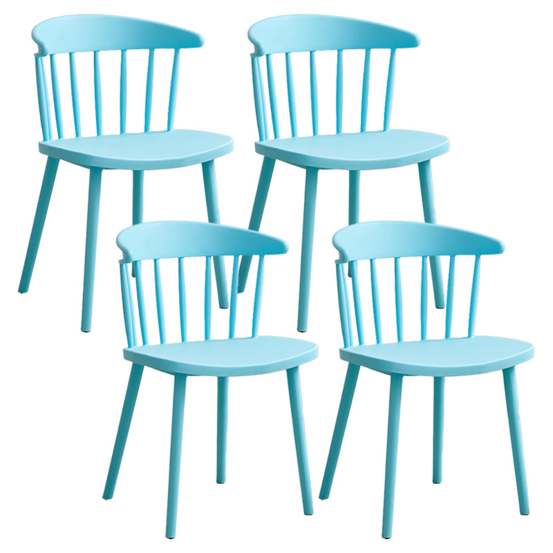 Scandinavian Plastic Armless Chair Windsor Back Restaurant Chair