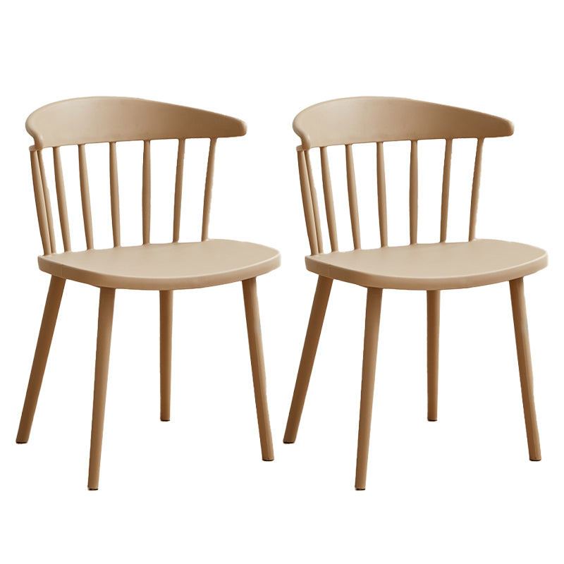 Scandinavian Plastic Armless Chair Windsor Back Restaurant Chair