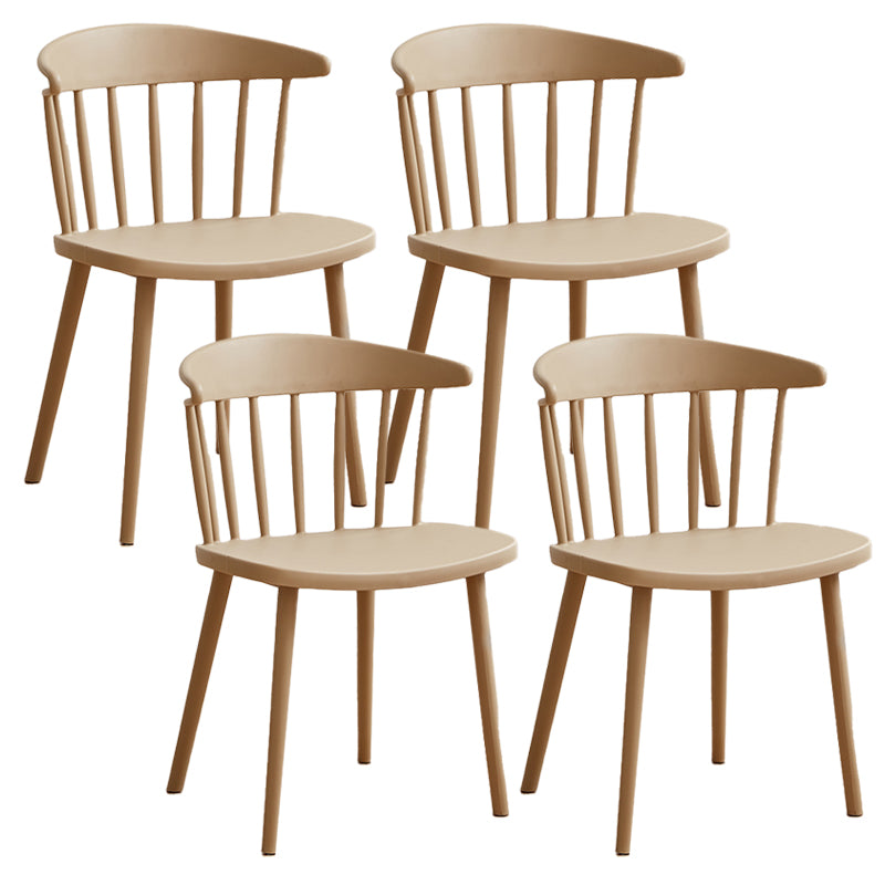 Scandinavian Plastic Armless Chair Windsor Back Restaurant Chair