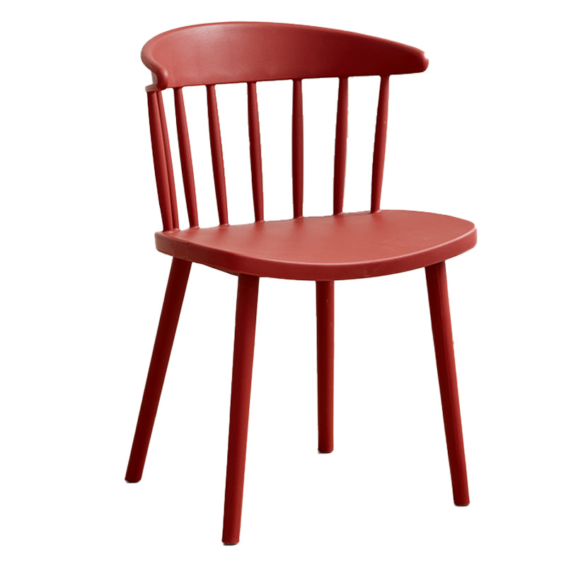 Scandinavian Plastic Armless Chair Windsor Back Restaurant Chair