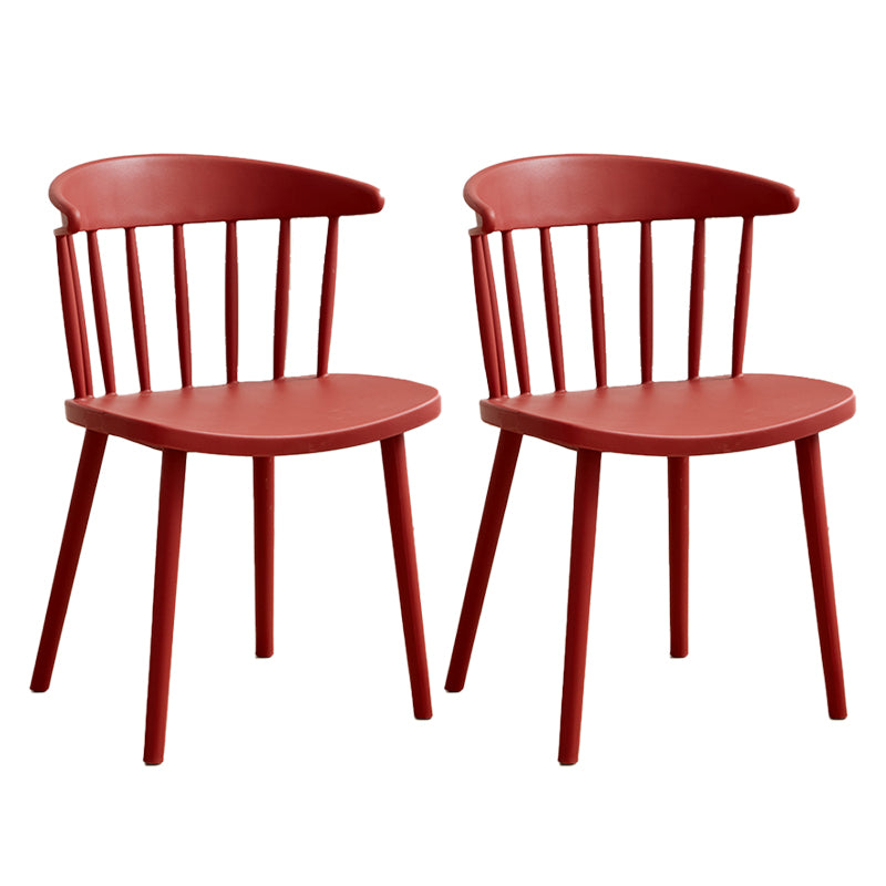 Scandinavian Plastic Armless Chair Windsor Back Restaurant Chair