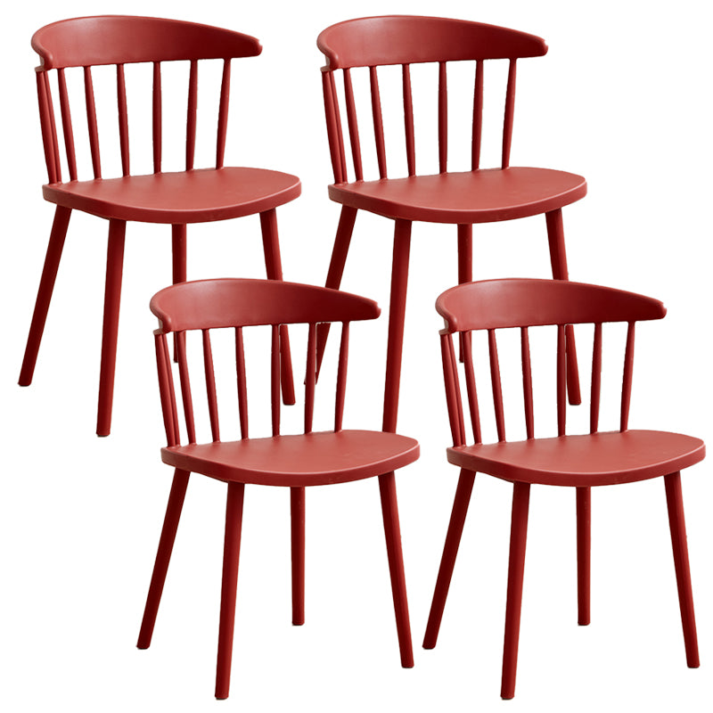 Scandinavian Plastic Armless Chair Windsor Back Restaurant Chair