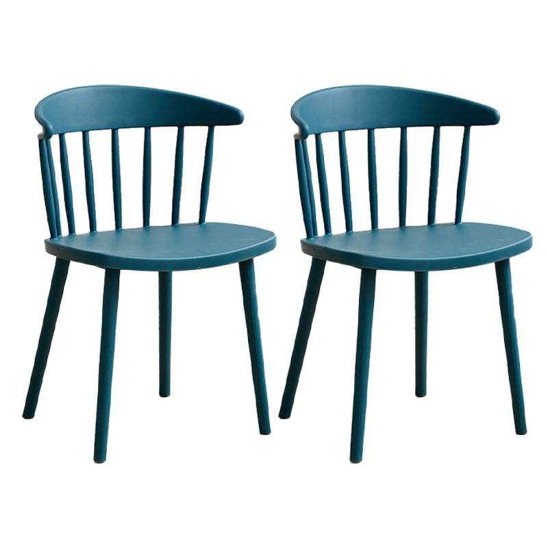 Scandinavian Plastic Armless Chair Windsor Back Restaurant Chair