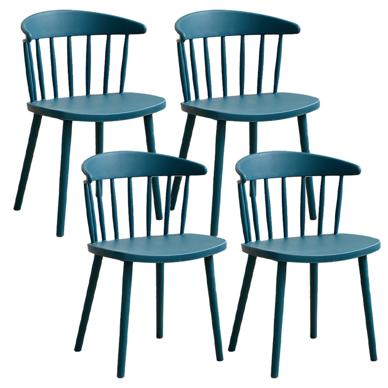 Scandinavian Plastic Armless Chair Windsor Back Restaurant Chair