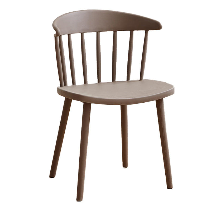 Scandinavian Plastic Armless Chair Windsor Back Restaurant Chair