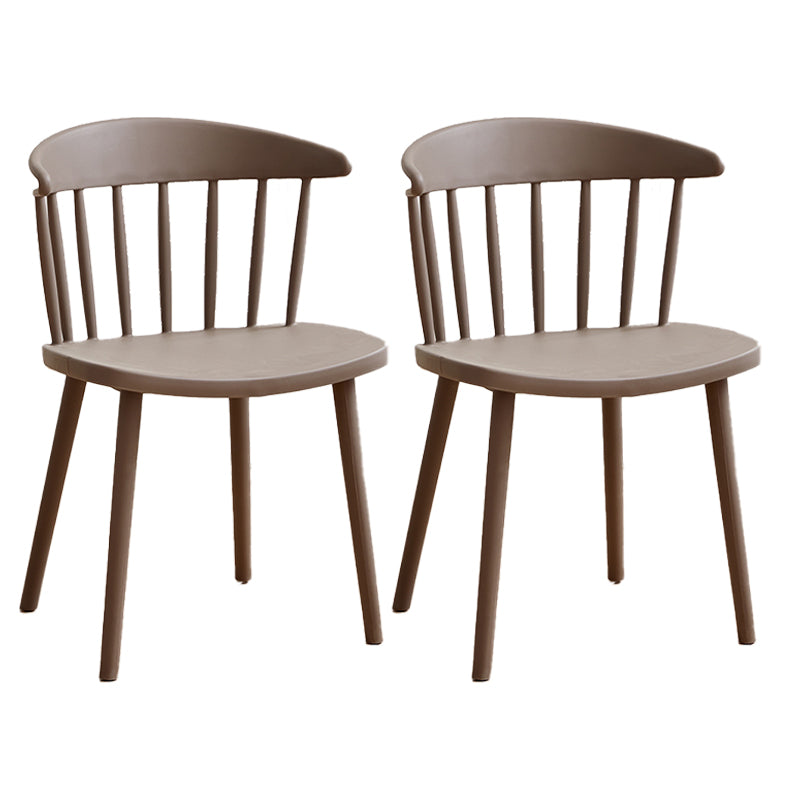 Scandinavian Plastic Armless Chair Windsor Back Restaurant Chair