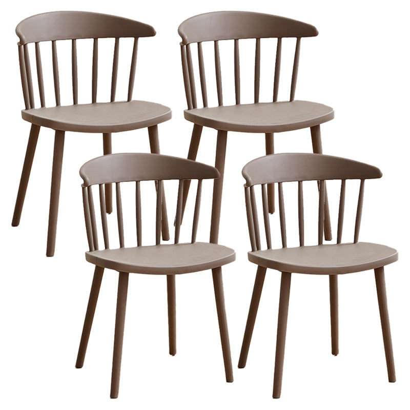 Scandinavian Plastic Armless Chair Windsor Back Restaurant Chair