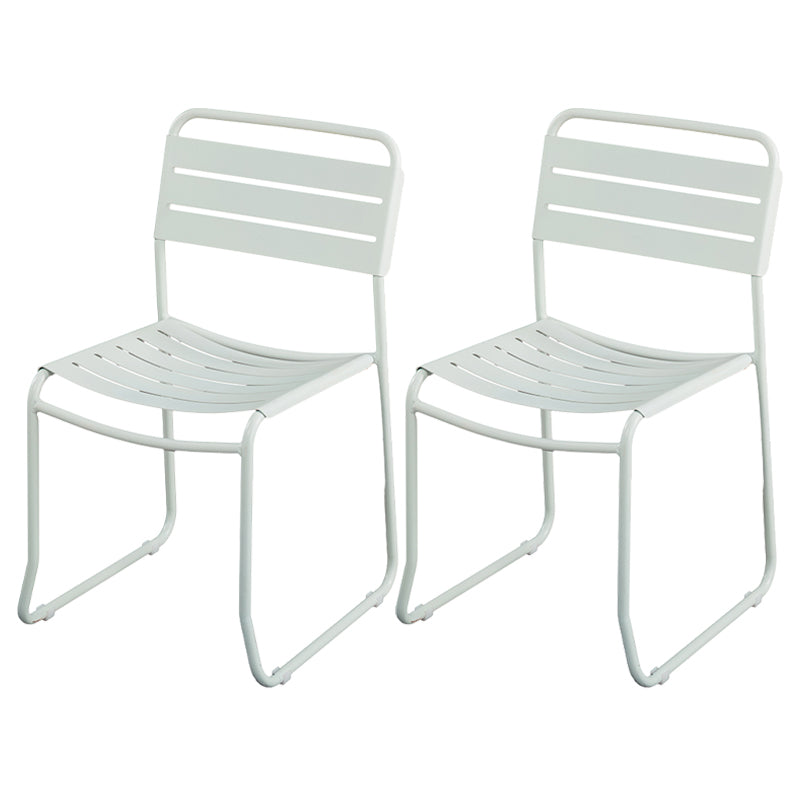 Glam Style Metal Side Chair Ladder Back Dining Chair for Patio