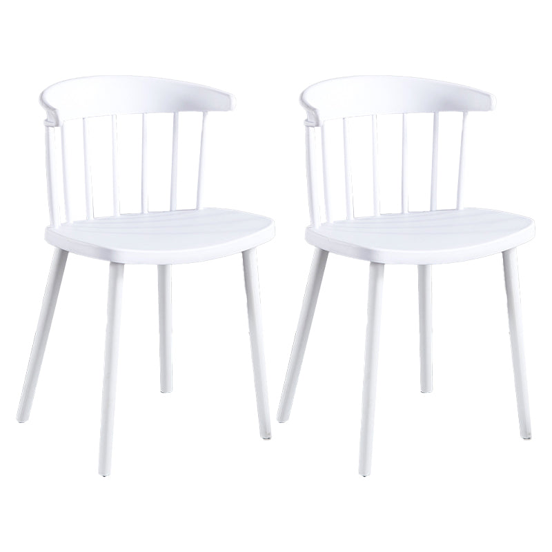 Plastic Scandinavian Armless Chair Windsor Back Indoor-Outdoor Chair