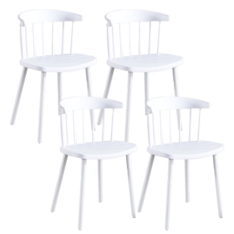 Plastic Scandinavian Armless Chair Windsor Back Indoor-Outdoor Chair