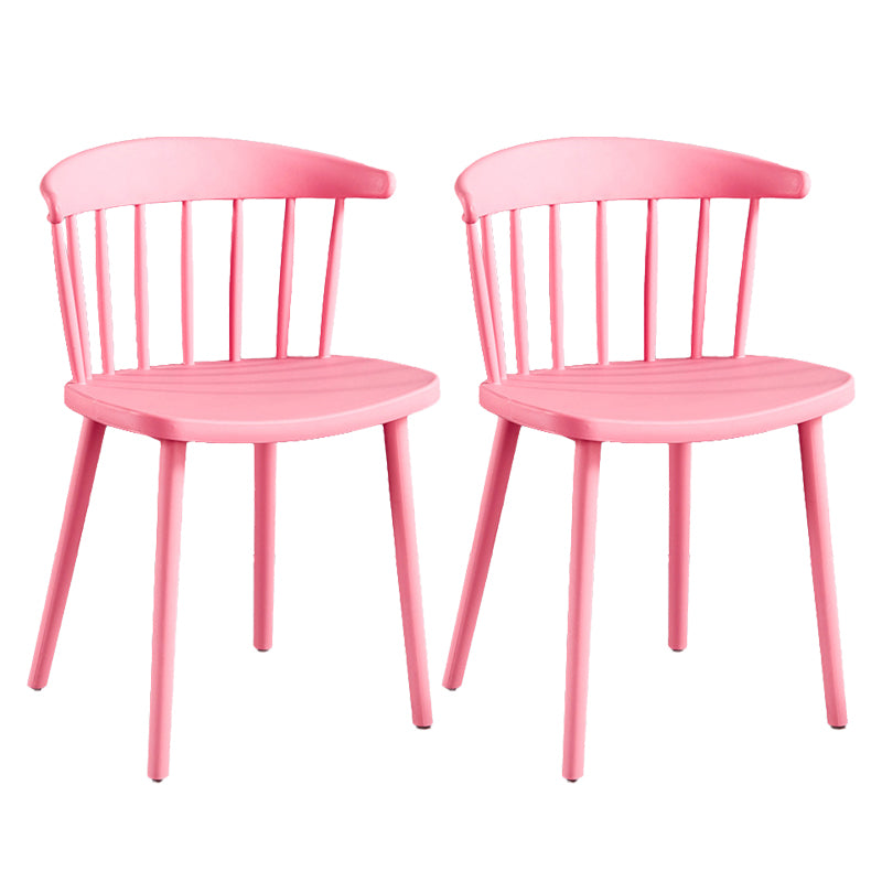 Plastic Scandinavian Armless Chair Windsor Back Indoor-Outdoor Chair