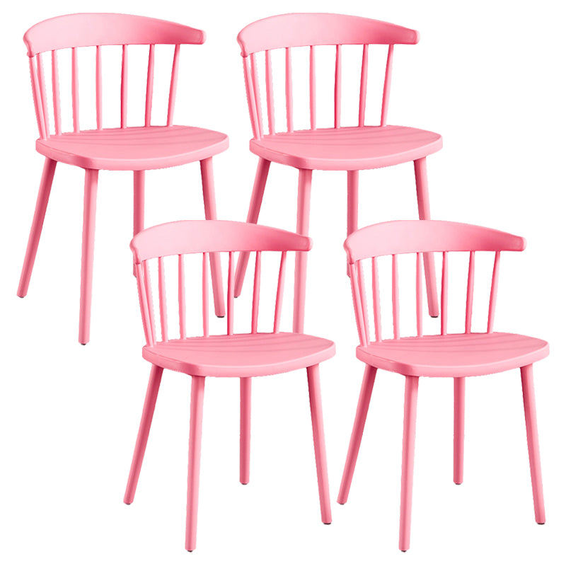 Plastic Scandinavian Armless Chair Windsor Back Indoor-Outdoor Chair