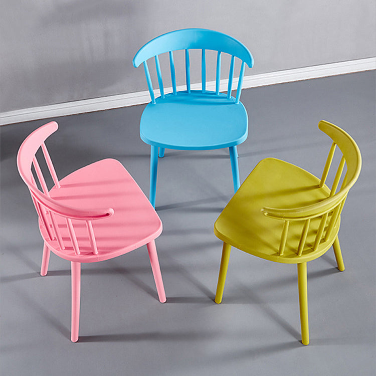 Plastic Scandinavian Armless Chair Windsor Back Indoor-Outdoor Chair