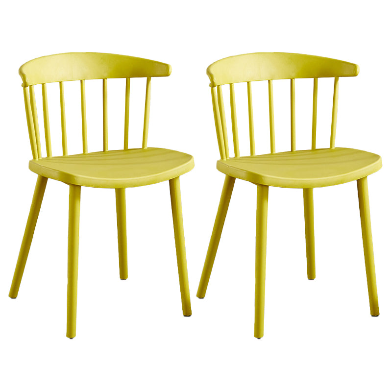 Plastic Scandinavian Armless Chair Windsor Back Indoor-Outdoor Chair