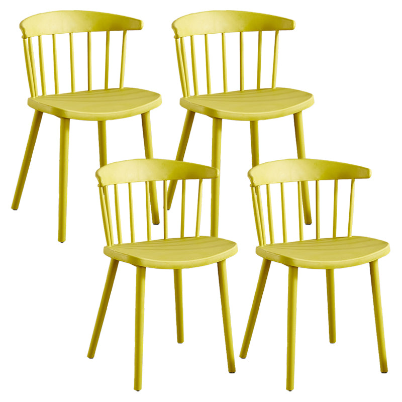 Plastic Scandinavian Armless Chair Windsor Back Indoor-Outdoor Chair