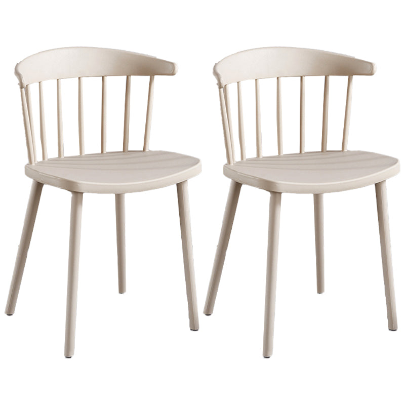 Plastic Scandinavian Armless Chair Windsor Back Indoor-Outdoor Chair