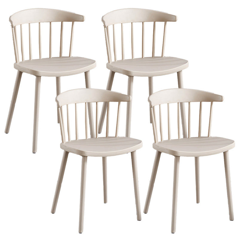 Plastic Scandinavian Armless Chair Windsor Back Indoor-Outdoor Chair