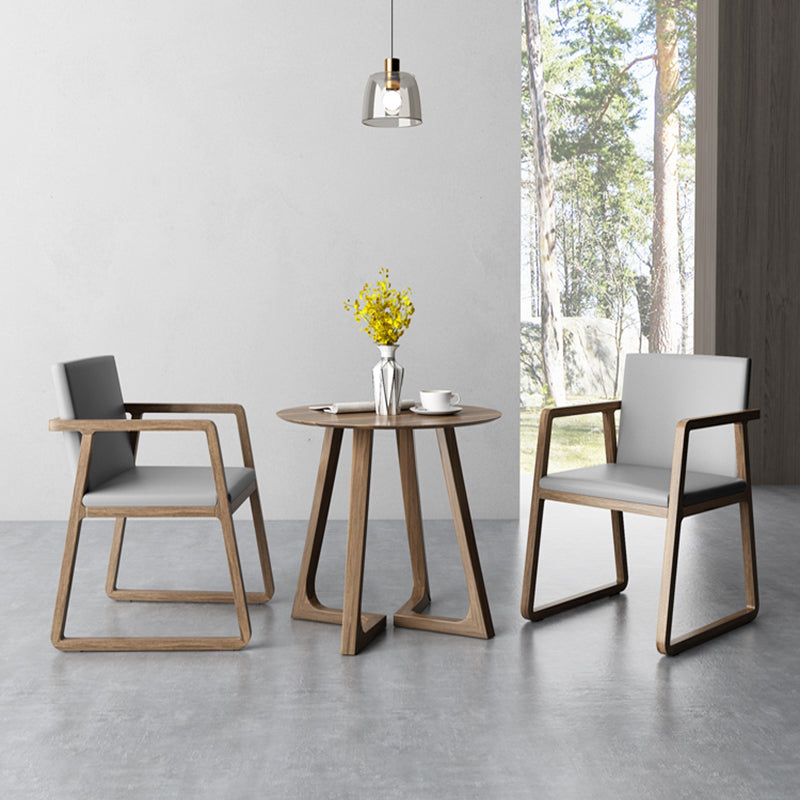 Arm Dining Chairs Modern Ash Wood Side Chairs for Dining Room